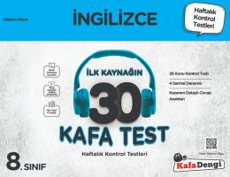 8. Sınıf  İngilizce 30 Kafa Test( Haftalık Kontrol Testleri + Sarmal Deneme)